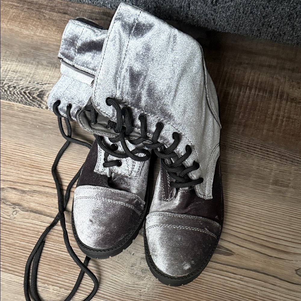 Madden Girl Silver and Black Ankle Boots